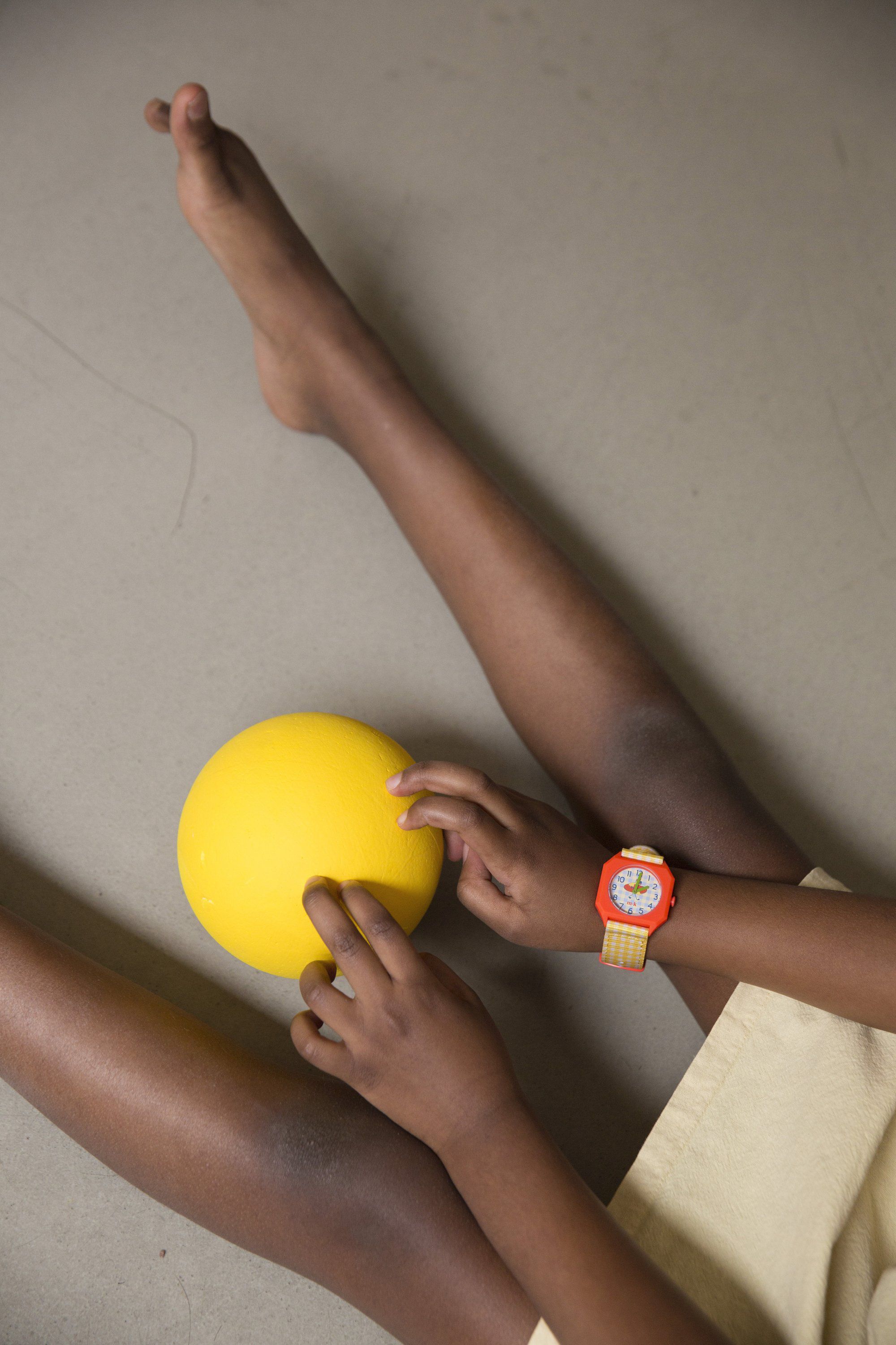 西班牙mini kyomo - 兒童手錶-Tiny Cotton-方格黃