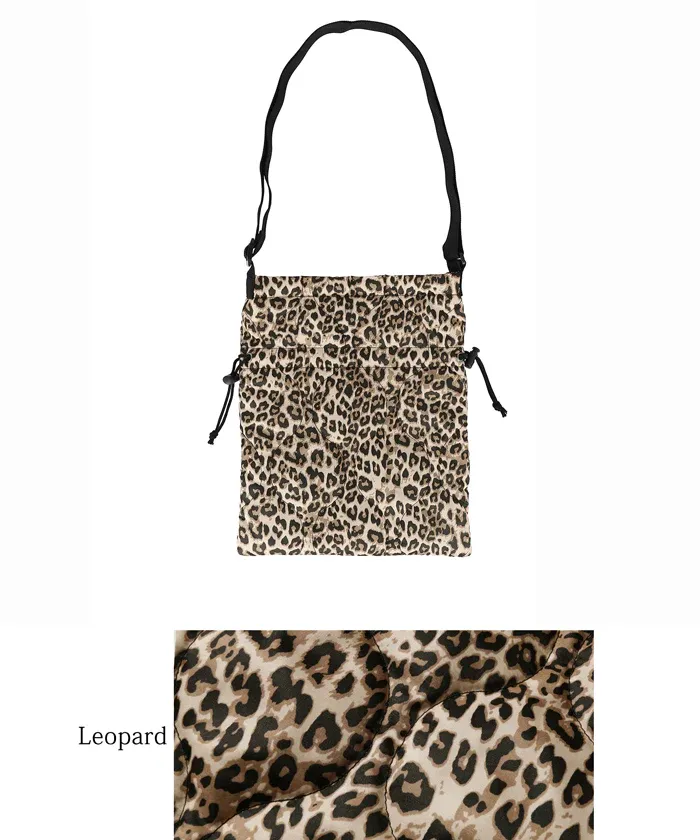 日本 COCA - 時尚豹紋抽繩束口包