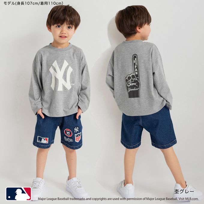 日本 BRANSHES - MLB聯名 logo印花長袖上衣-洛杉磯道奇-藍