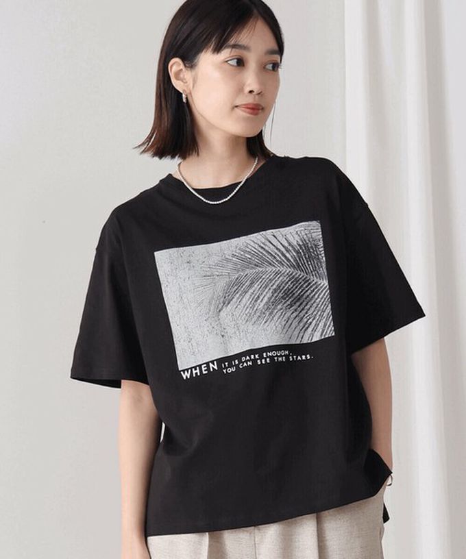 日本 Bab - 100%棉 清新夏日樹葉印花T恤-黃