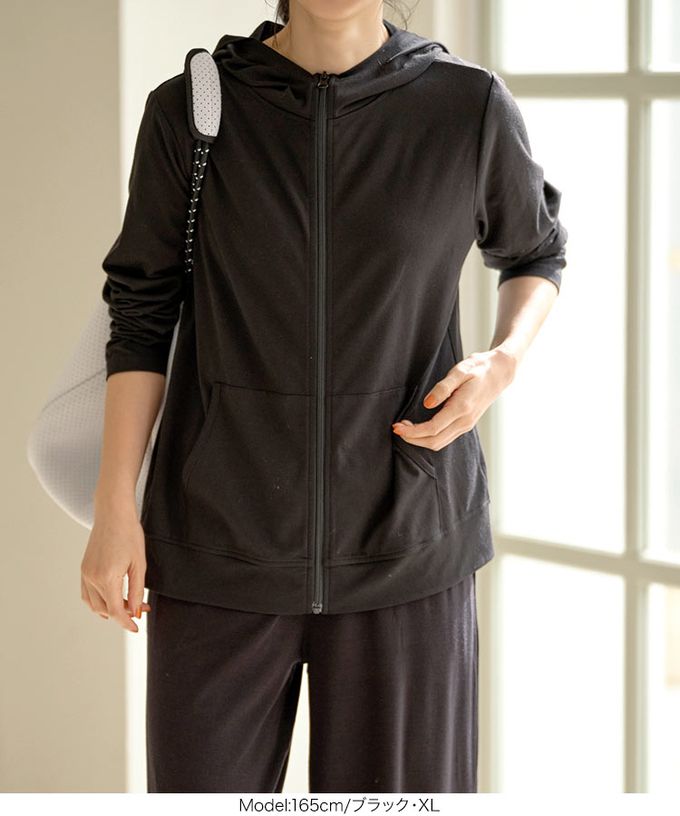 日本 Kobe Lettuce - 99.9%抗UV防曬連帽拉鏈外套-玫粉