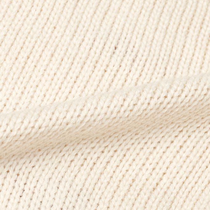 akachan honpo - 針織休閒上衣-荷葉邊-白色