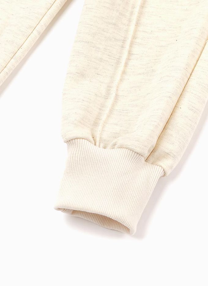 韓國 OZKIZ - 微笑STAR圓領長袖套裝-燕麥