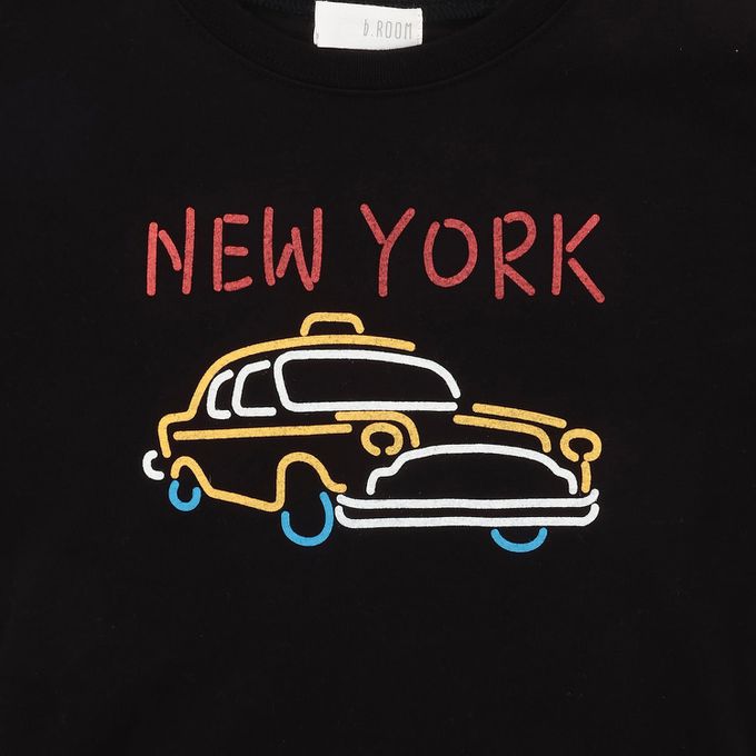 日本 b-ROOM - 防污速乾印花短袖上衣-巨大S-紅