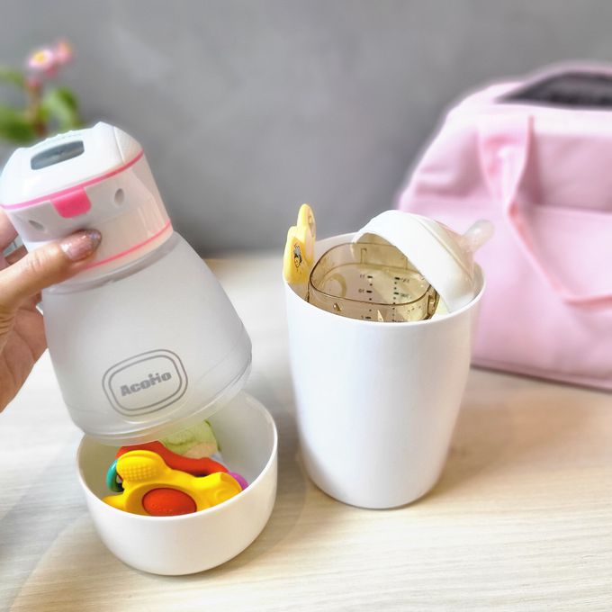 AcoMo - PS III 90秒隨身奶瓶奶嘴殺菌器-附大小底座-粉-385g