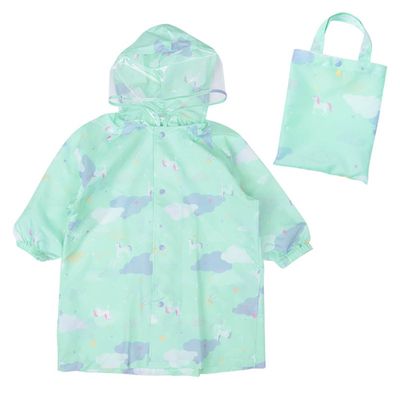 akachan honpo - 雨衣-獨角獸-淺綠色