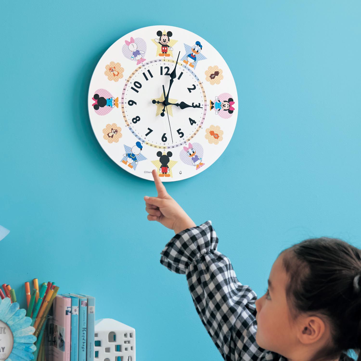 日本千趣會 - 日本製 迪士尼兒童學習時鐘 (直徑30cm)