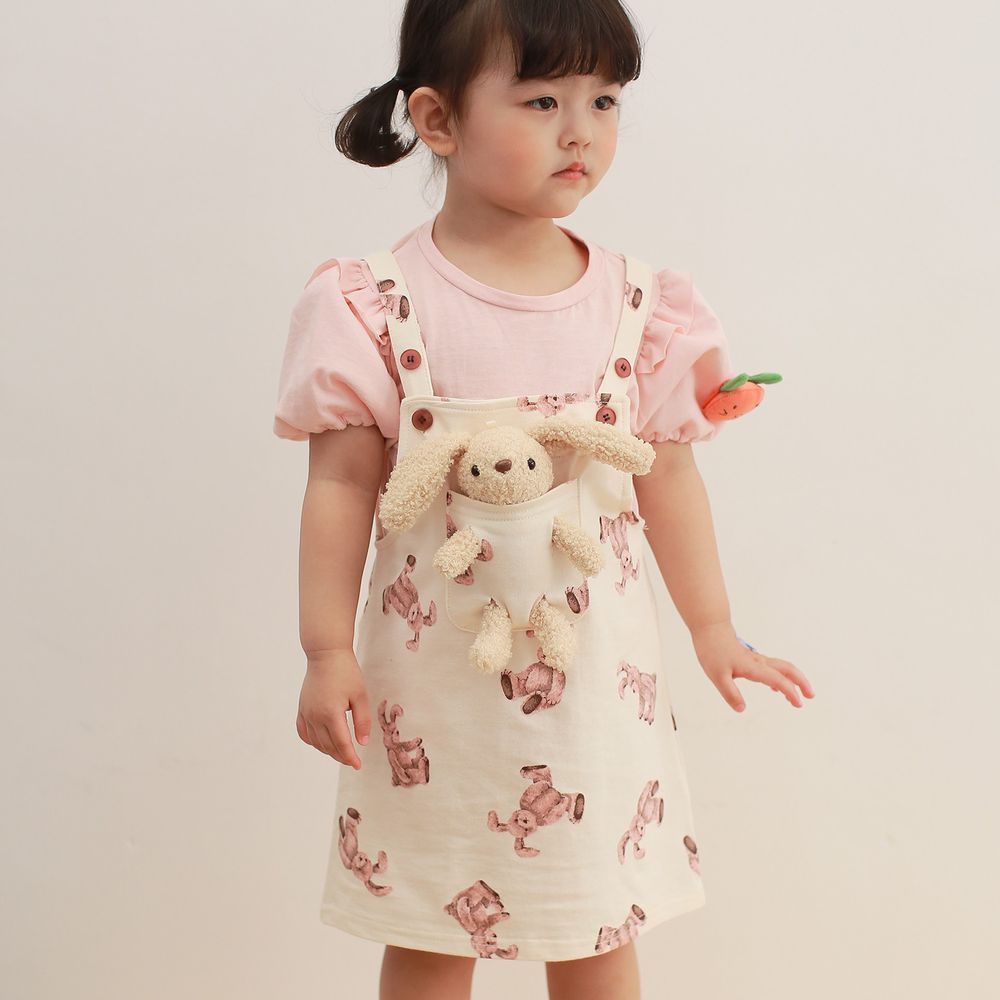 韓國 Coco Rabbit - 兔子娃娃吊帶裙-米白