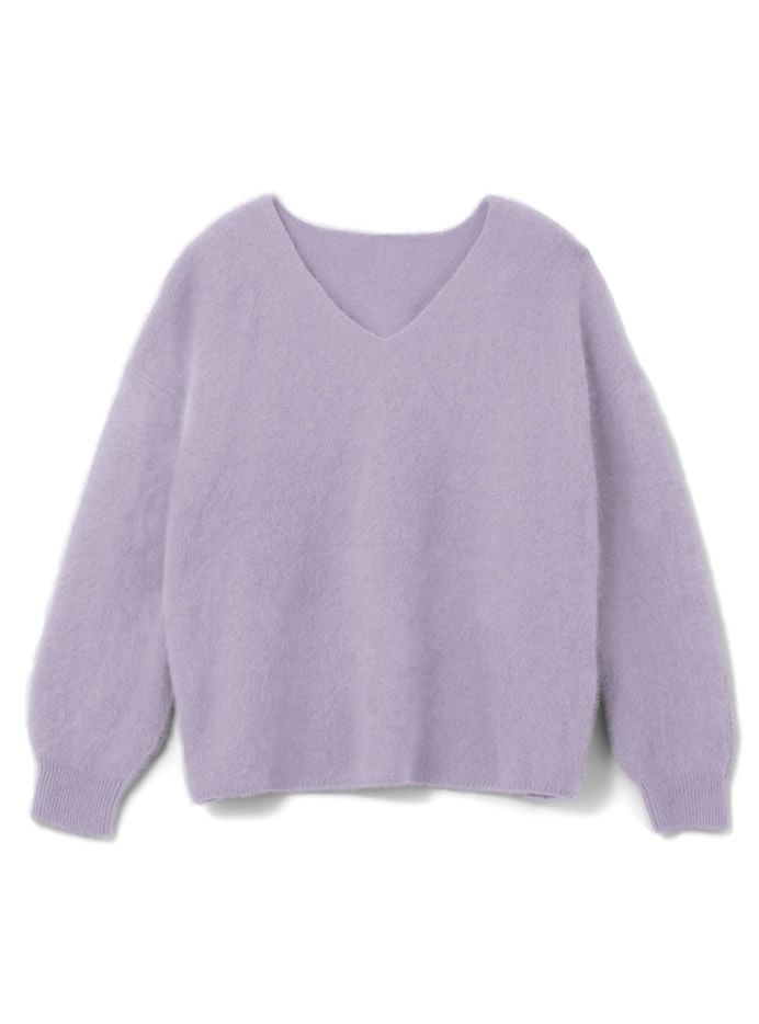 日本 GRL - 明星聯名款 柔軟刷毛V領毛衣-薄荷綠