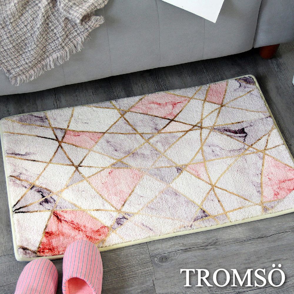 TROMSO - 綿羊絨超吸水地墊-粉紅大理石-80x50公分