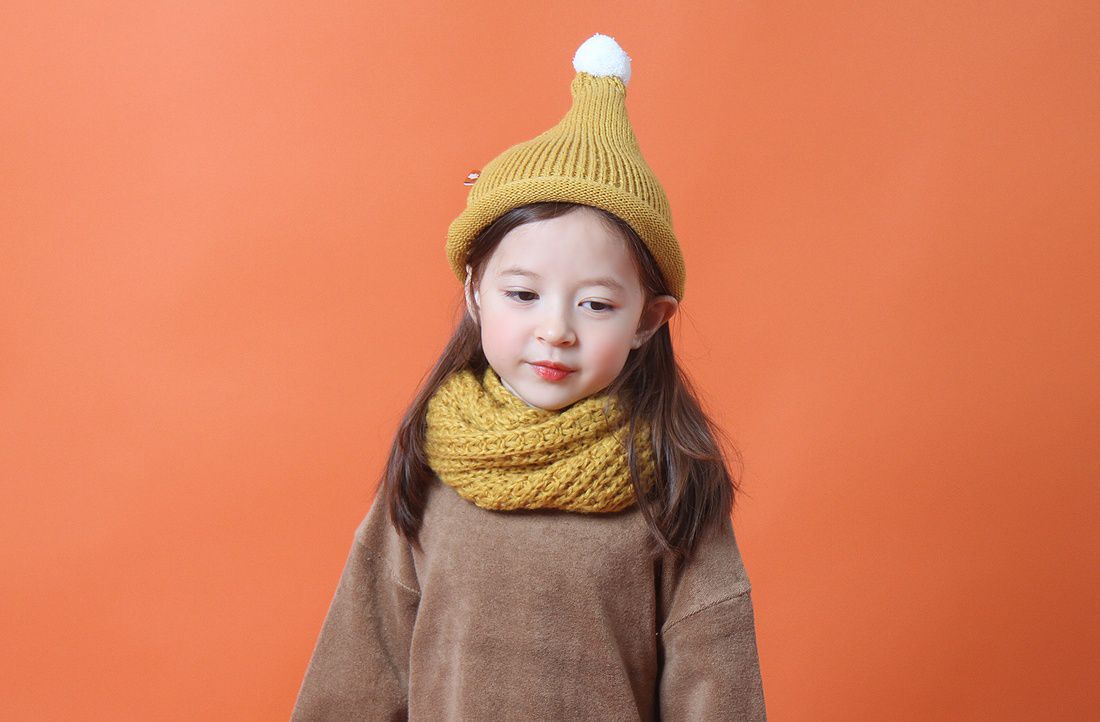 韓國 Babyblee - 粗毛線單色圍脖-粉紅 (FREE)