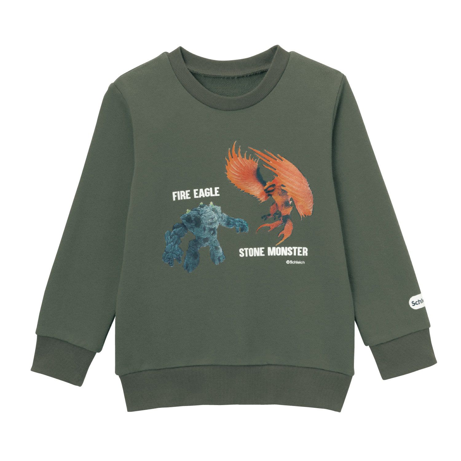 日本千趣會 - Schleich系列 圓領印花刷毛長袖上衣-魔獸大集合-深藍