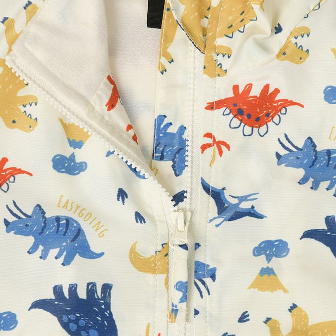 akachan honpo - 防風外套-恐龍-米白色