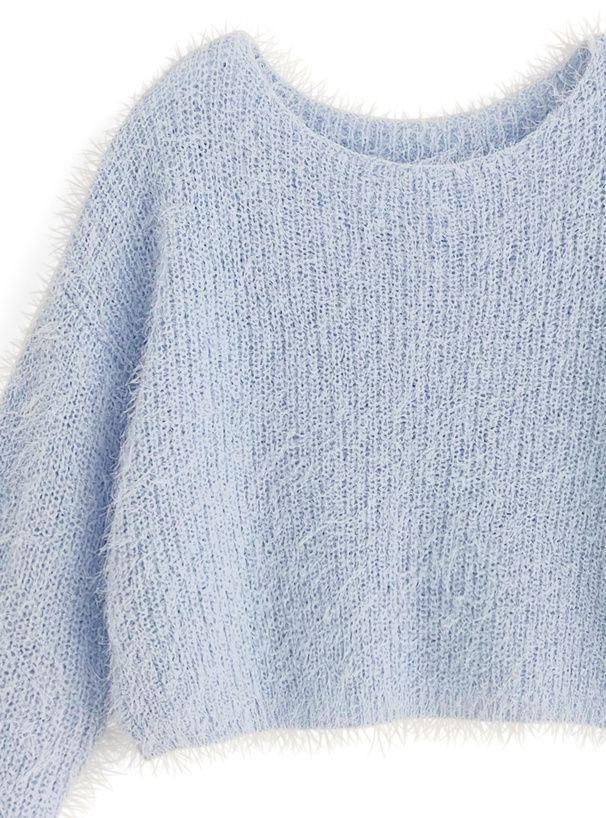 日本 GRL - 聯名款 柔美毛絨感短版毛衣-淺粉 (F)