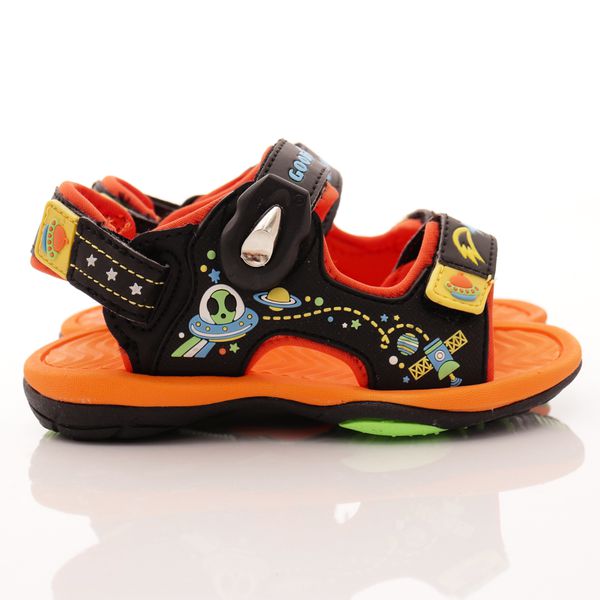 GOODYEAR - 運動童鞋-磁扣夏日運動涼鞋(中童)-黑橘