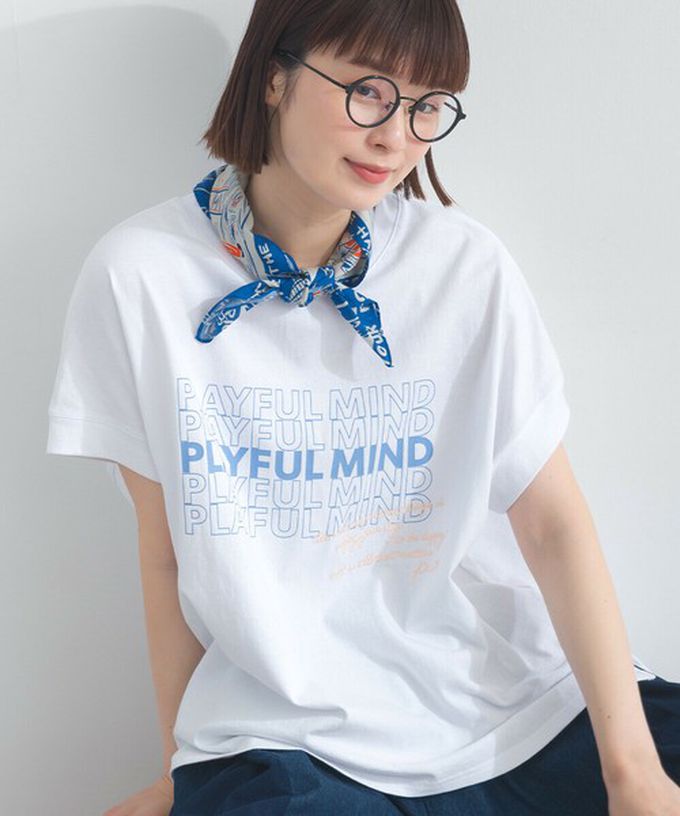 日本 Lupilien - 16OE天竺棉 法式英文標語短袖上衣-黑