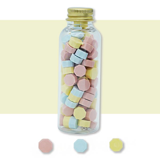 HAPPYMT - 火漆蠟粒大罐裝-回憶美好童年-粉藍黃色系