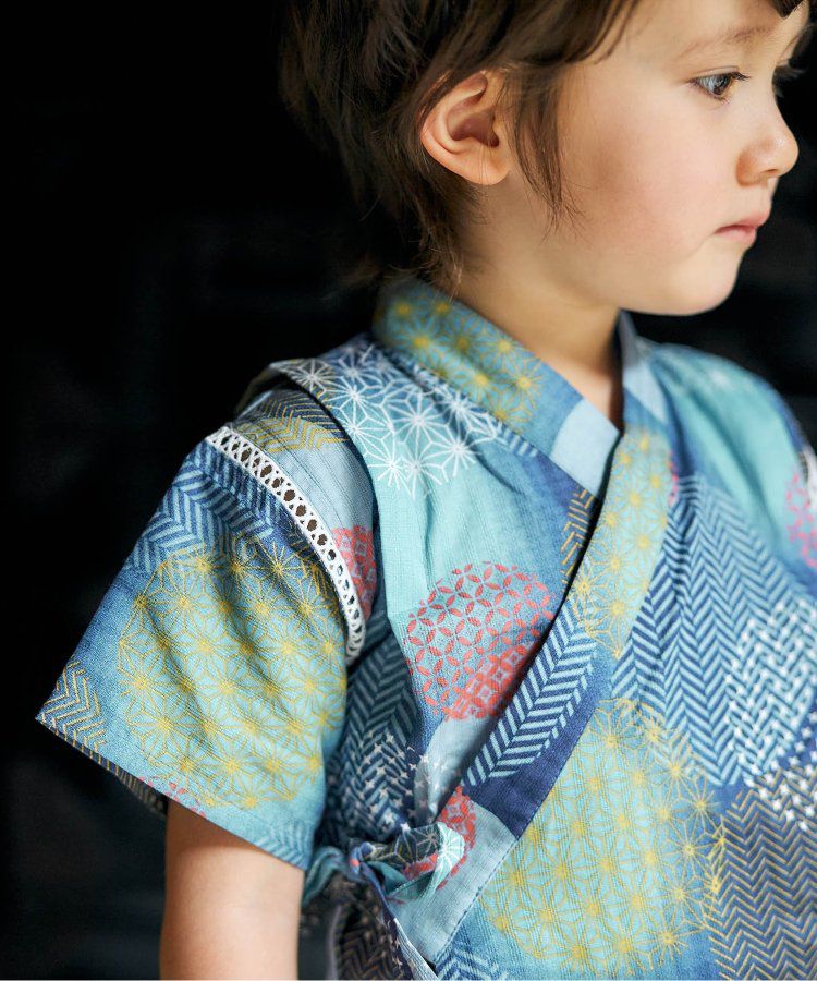 日本 apres les cours - 季節限量！清新可愛二件式甚平-彩虹西瓜-米白