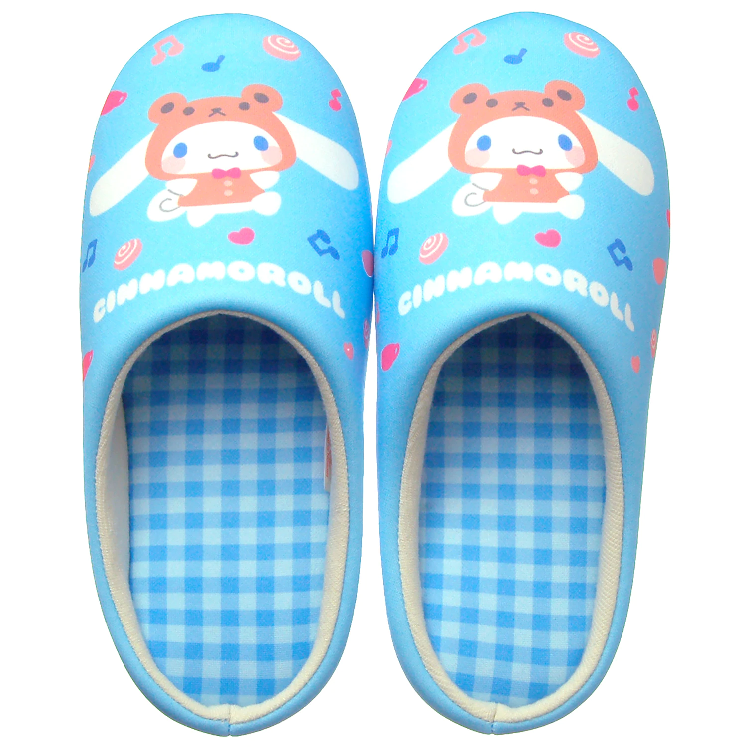 日本千趣會 - 三麗鷗 麵包型室內拖鞋-布丁狗-黃格紋 (M(22-24cm))