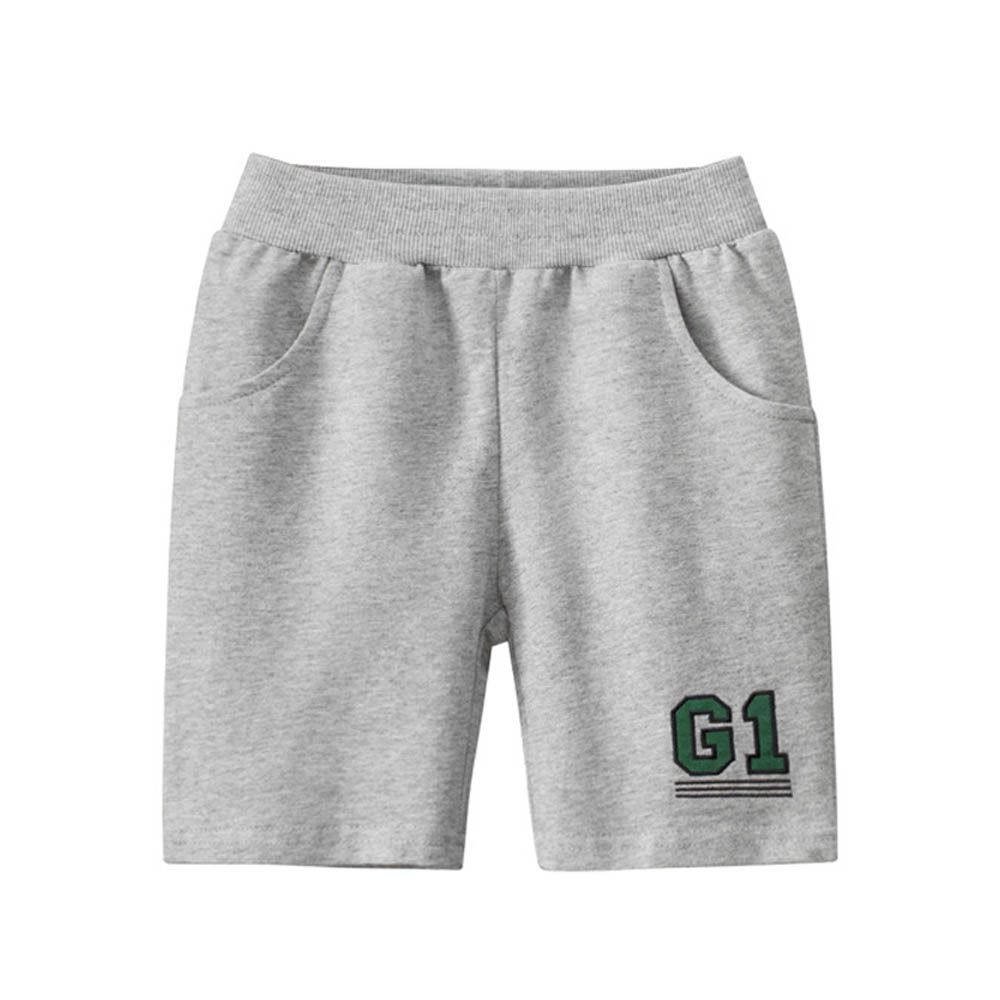 純棉腰鬆緊五分褲-G1-灰色