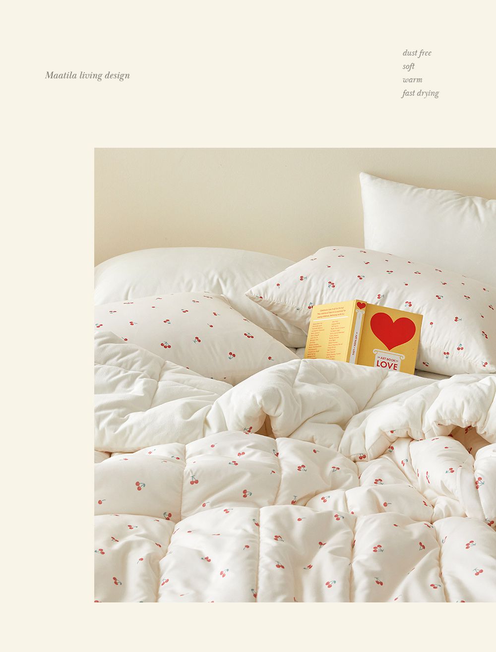 韓國 Maatila - 可水洗超細纖維棉花糖棉被-甜心櫻桃