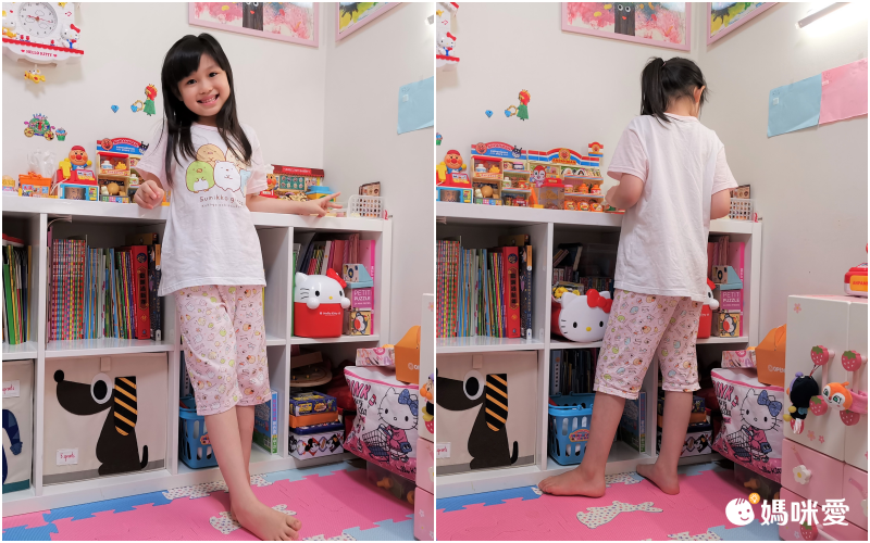 角落小夥伴 - 100%純棉兒童短袖套裝(台灣製)-角落生物白底花褲-藍