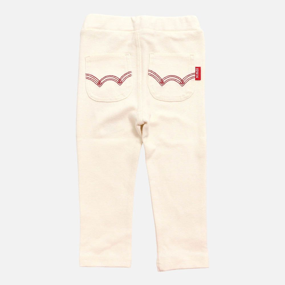 EDWIN聯名 超彈性伸縮長褲-白