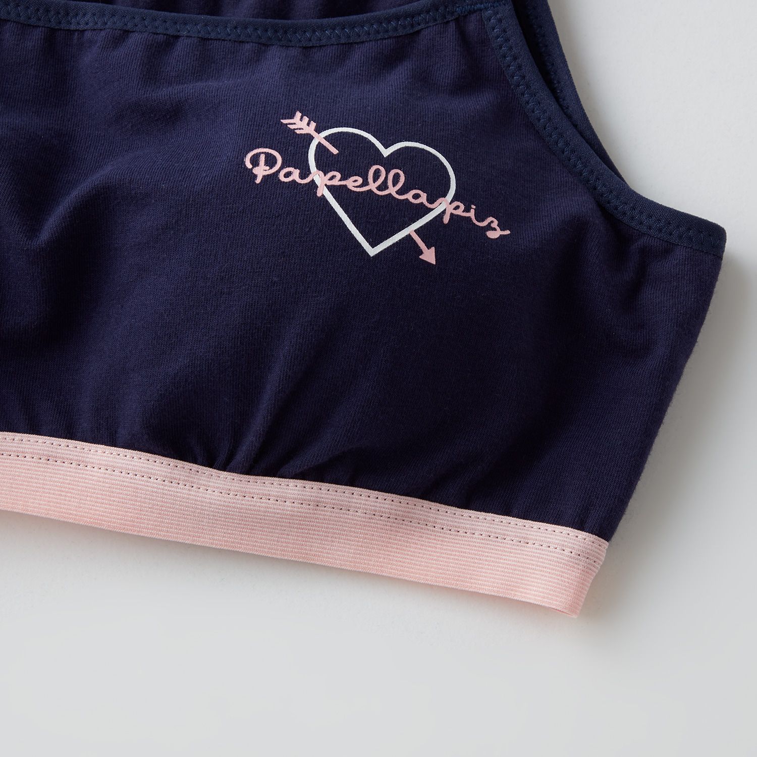 日本 Papel lapiz - 少女成長運動型內衣(無背扣/肩帶可調)-海軍藍