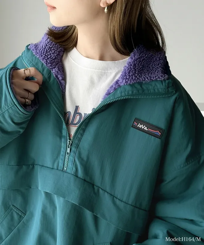 日本 Classical Elf - 山系雙面穿毛絨寬版長袖上衣-黑