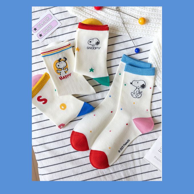 SNOOPY多巴胺世界中筒棉襪