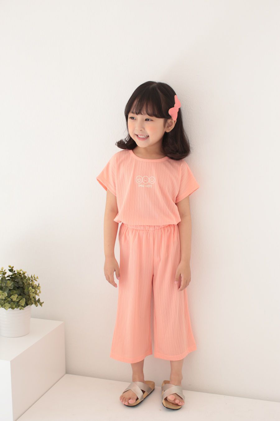 韓國 Dalla - 三個笑臉涼感套裝-粉橘