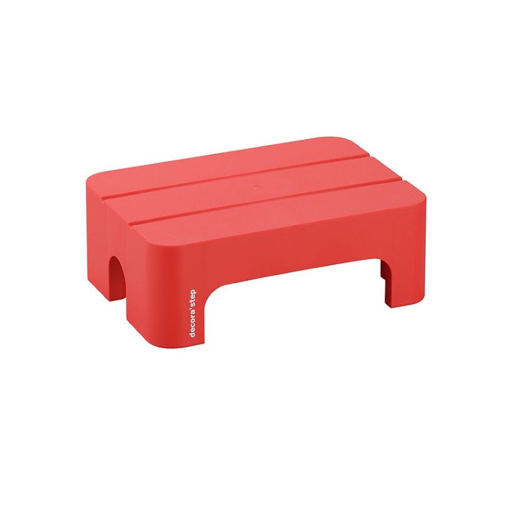 日本squ+ - Decora step日製多功能墊腳椅凳(耐重100kg)-紅 (高14cm)