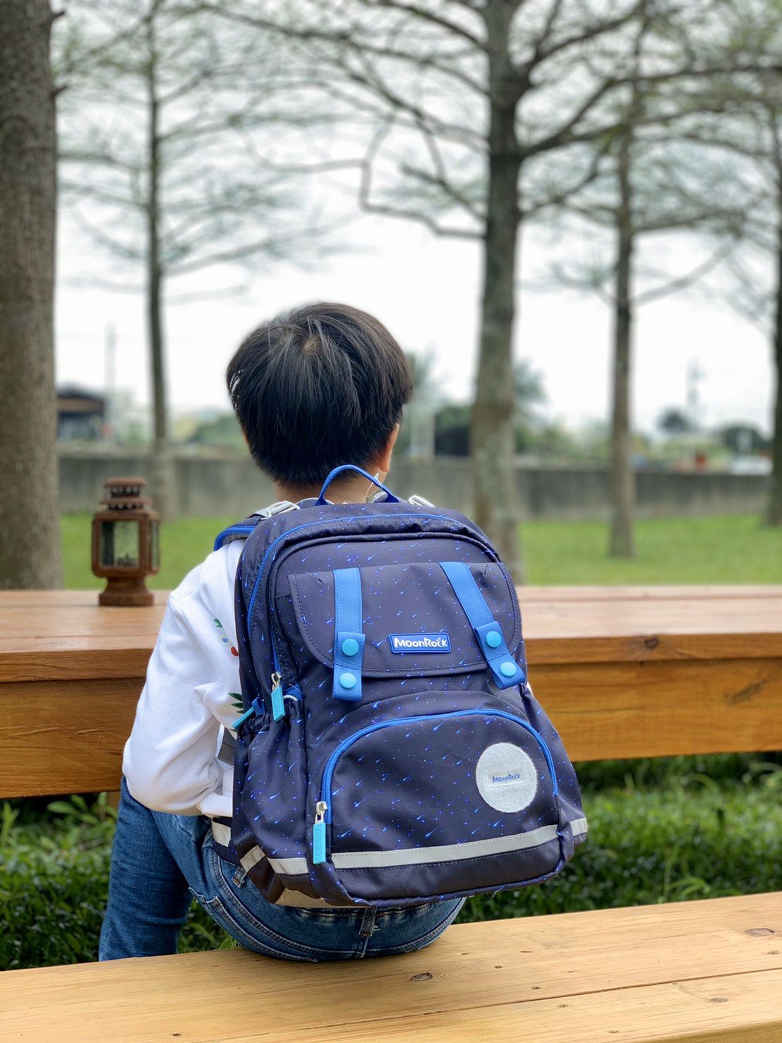 MoonRock - 護脊書包-SP102太空恐龍藍-適合95-140公分