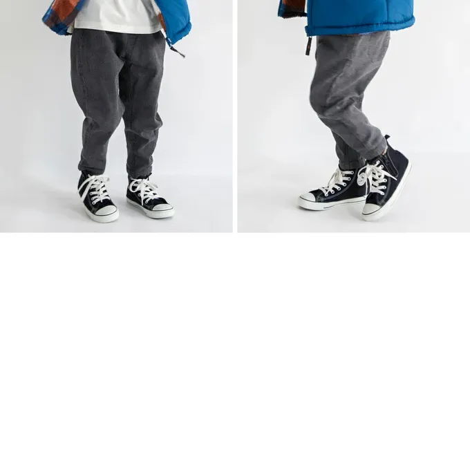 日本 BRANSHES - 鬆緊好動錐形園丁牛仔褲-天空藍