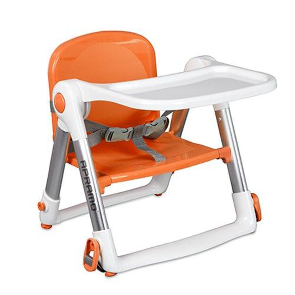 英國 Apramo - 摺疊式兒童餐椅 Flippa Dining Booster-橘色-附簡易提袋.坐墊(顏色隨機)