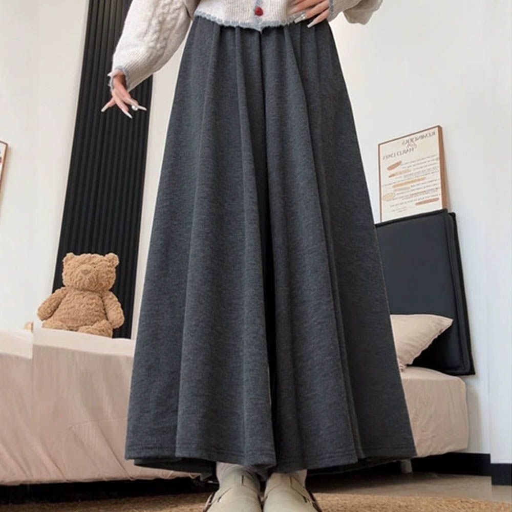 雲感親膚瘦瘦裙褲-有口袋(可選長度)-沈穩灰