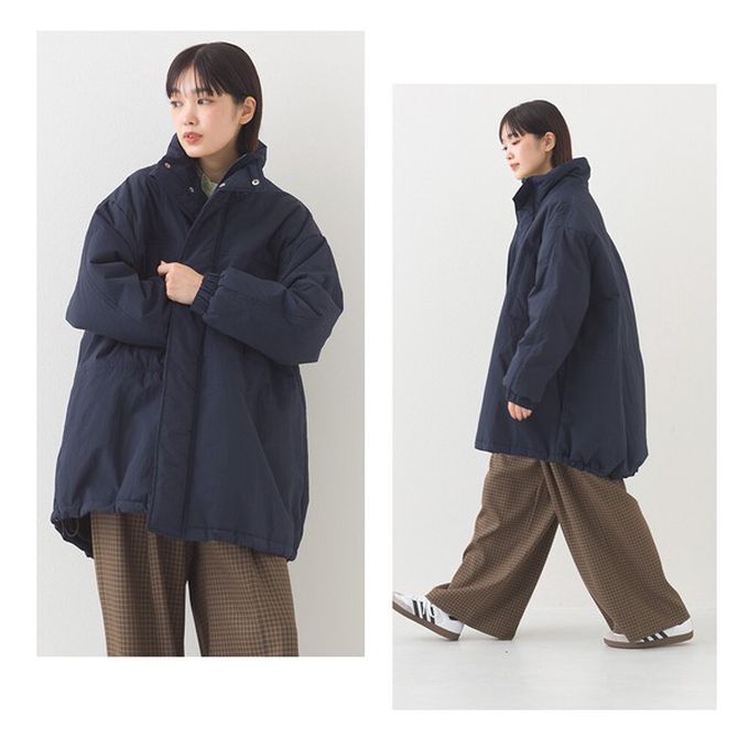 日本 OMNES - 蓬鬆厚感科技羽絨大衣保暖外套-軍綠