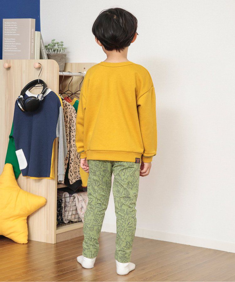 日本 BREEZE - 正反OK！裏毛圓領縫線長袖上衣-橘