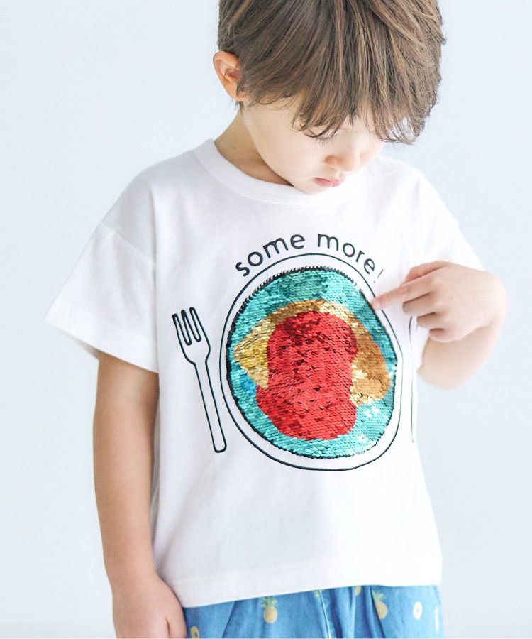 日本 apres les cours - 亮片變身酷炫短袖上衣-暴龍-灰