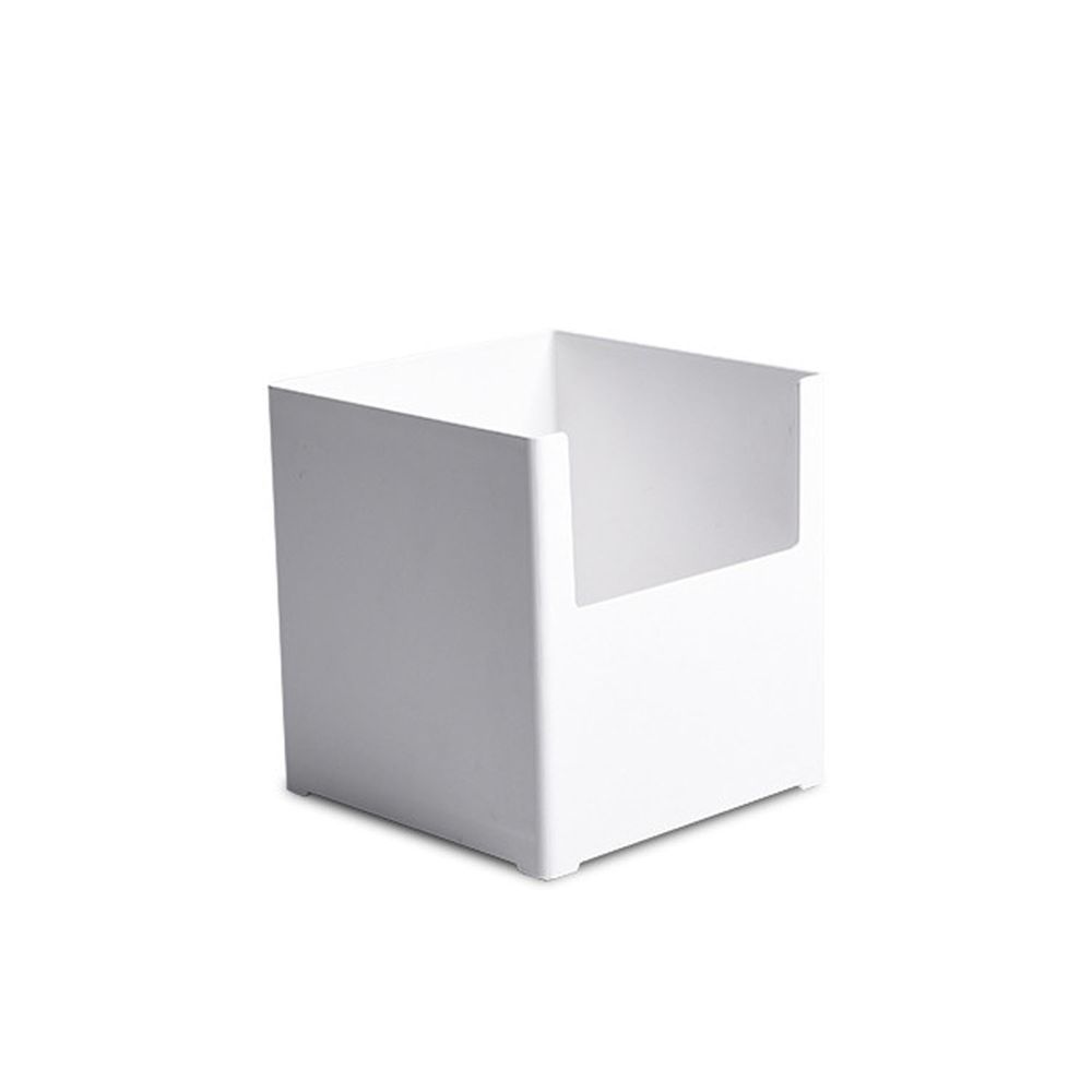 凹型多功能可堆疊收納盒-寬版小號 (14x14x15cm)-附卡扣便籤