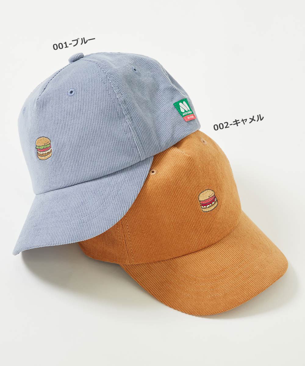 日本 devirock - 聯名限定 刺繡印花燈芯絨鴨舌帽-灰藍