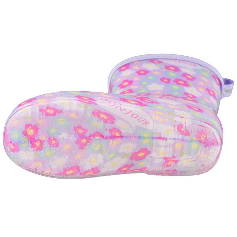 akachan honpo - 雨鞋-小花-紫色