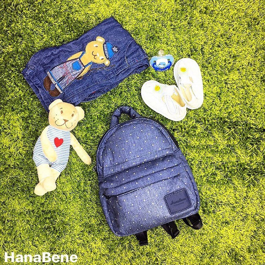 HanaBene 花花班尼 - 經典極輕量時尚多功能空氣包/親子包-小童背包-丹寧牛仔 (附防走失繩)