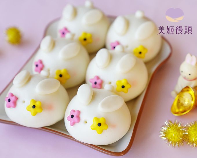 美姬饅頭 - 錢錢花不完兔兔造型奶黃包-50g*6顆