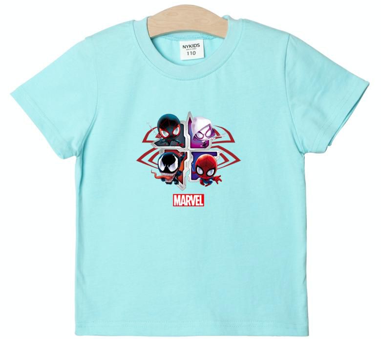 (韓製)正版復仇者聯盟 - 反光純棉T-蜘蛛人家族-黑