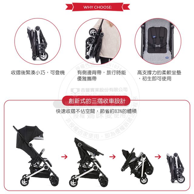 義大利 chicco - Miinimo2輕量摺疊手推車-鳶尾藍