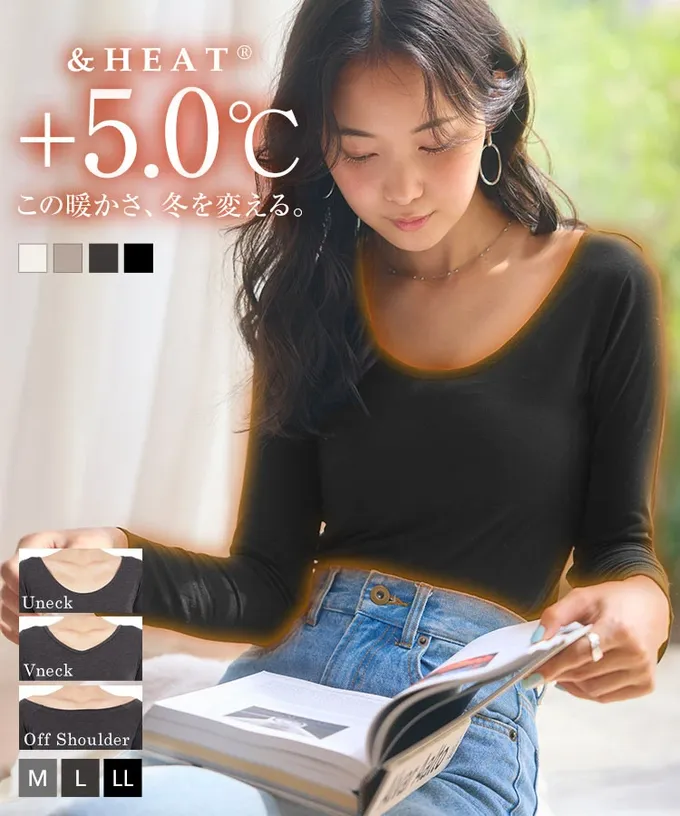 日本 Kobe Lettuce - ＋5度C 發熱機能美型內搭衣(可選領)-白