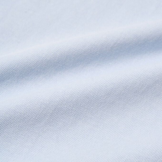 日本 Lycee mine - 柔軟緞帶領刺繡短袖上衣-藍