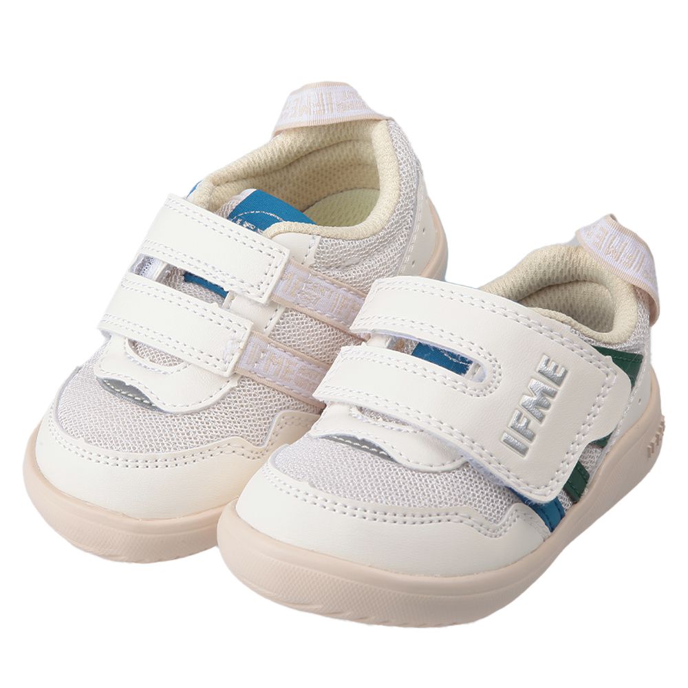 日本IFME - 復古白色寶寶機能學步鞋-白色