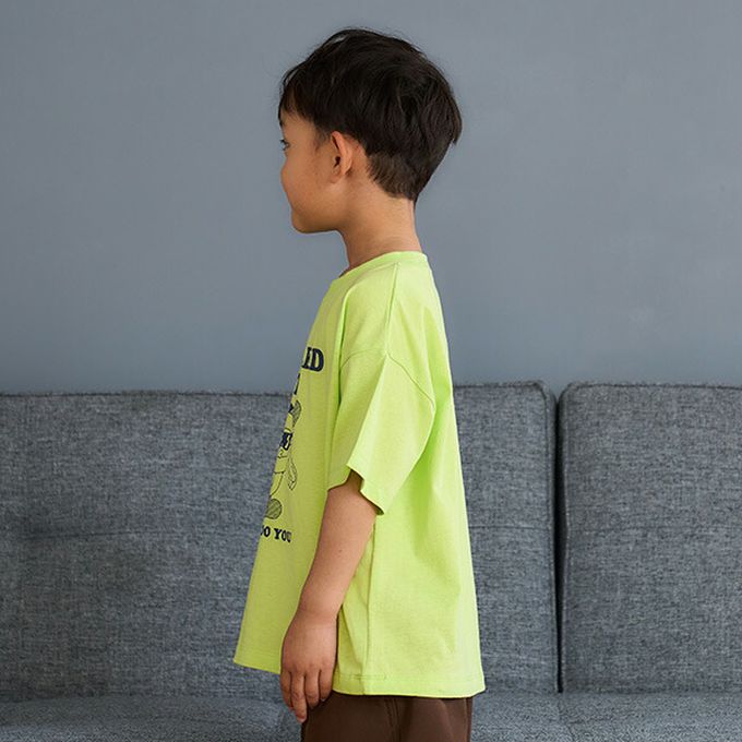 日本 petit main - 100%棉 幽默印花短袖上衣-臘腸熱狗-白